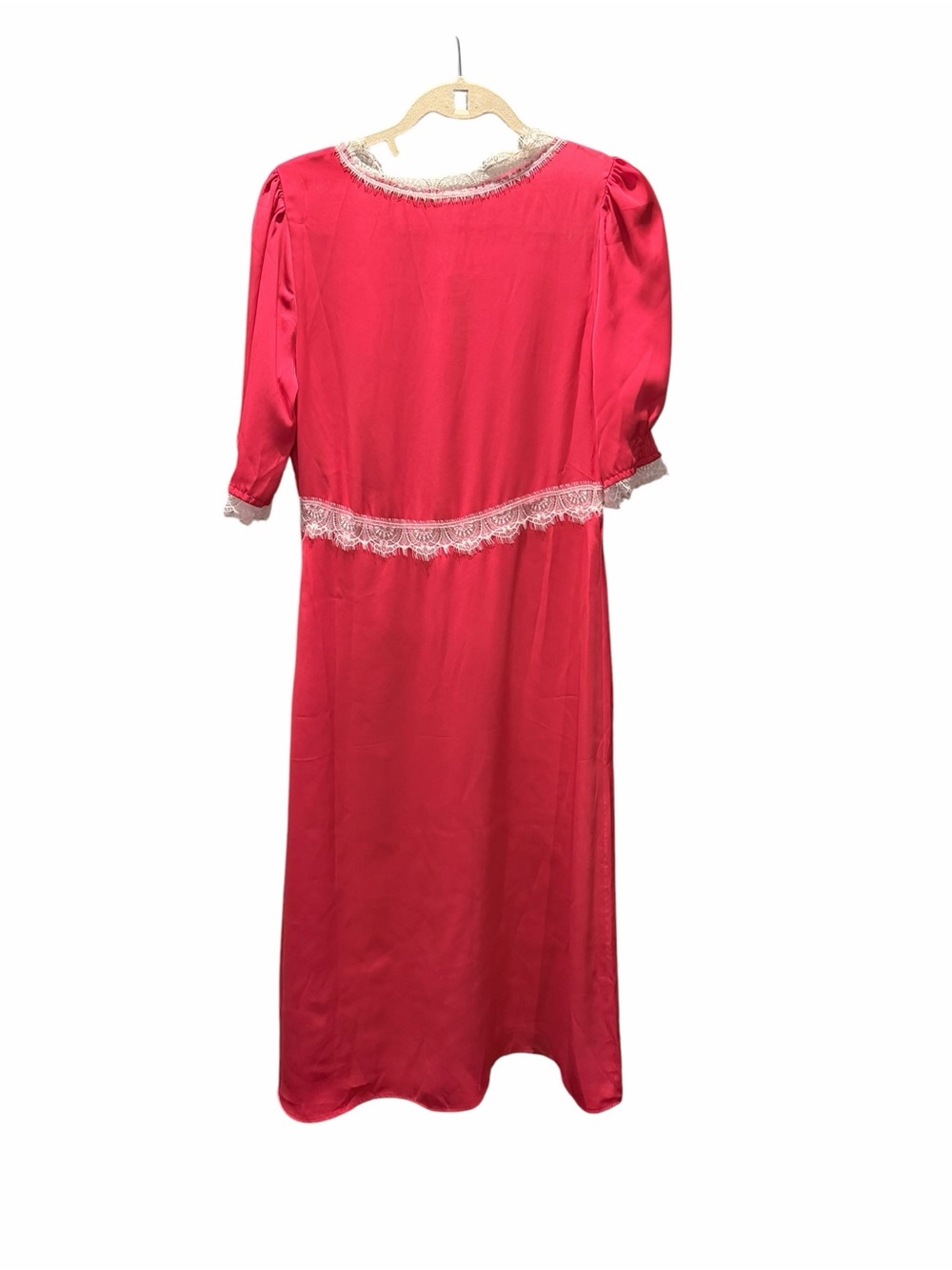 Anthropologie Rose/Lace-Trim Midi Slip Dress Size Medium - Picture 3 of 6